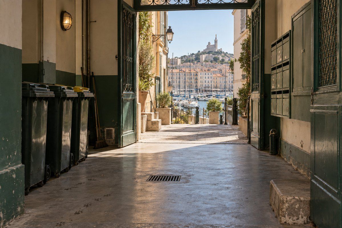 Parties communes d'un immeuble ancien marseillais