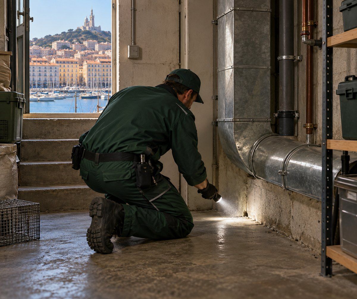 Un professionnel inspecte un logement à Marseille